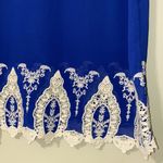 Pink Owl  medium women’s royal blue sheer tank lace crochet bottom trim Photo 3