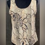 Erin London snakeskin Pattern tank top with floral and metallic. Size large Photo 0