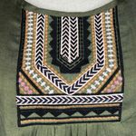 Zenobia NWT  Olive Green Embroidered Tunic Top Long Sleeve NEW Photo 2