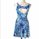 Cynthia Rowley  Blue White Print Dress Small Flare Photo 4