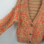 Altar'd State Altar’d State Tan Retro Floral Acrylic Sweater Cardigan Size Medium Photo 2