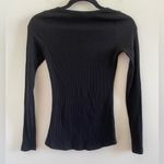 LNA Chriselle Black Ribbed Long Sleeve Scoop Neck Henley Tee Size XS Photo 6