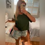 American Eagle AE Soft & Sexy Boxy T-Shirt Green Ribbed Top Women’s Size S Relax Fit whimsigoth Photo 9