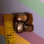 LISNER chocolate brown lucite thermoset parure clip on vintage earrings Photo 7