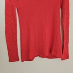 Lucky Brand Ginny Lace Trim Thermal Long Sleeve Top Size S Red Boho Photo 4