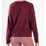 Fabletics Sadie Scrunched Sleeve Pullover Top Black Cherry Maroon Women's XXL Photo 1