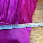 ZARA NWT  Woman SS24 Satin Effect Open Back Dress Magenta, Sz Small Photo 12