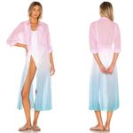 Rococo Sand Ciel Shirt Dress Ombre Rainbow Sheer Cover Up Pink Blue XS Photo 1