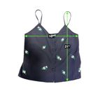 Topshop  Black Daisy Embroidered Button-Front Cami Tank Top size‎ 4 Photo 8