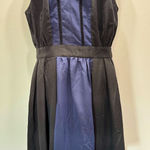 Blue & Black Colorblock Ladder Lace Inlays V Neck Sleeveless Dress Lace & Mesh Size L Photo 0