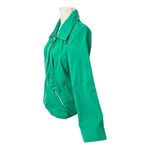 Chico's Zenergy  Stripe Jacket Size 1 Green full Zipper Stretch Pocket Outdoor Photo 3