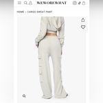 We Wore What NWT  Light Gray Zip-Up crop hoodie and Joggers Set XS Photo 2