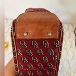 Dooney & Bourke Burgundy and Brown Signature DB Canvas Handbag Photo 2