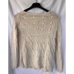 Vince Long Sleeve Cotton Open Knit Pullover Sweater Cream Women's Small Eyelet Photo 3