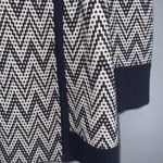 Banana Republic Navy Blue & White Merino Wool Chevron Print Cardigan Sweater S Photo 7