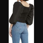 Levi's Black Kaila Puff Sleeve Blouse L Photo 1