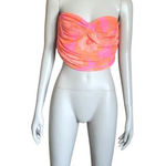 ZARA  Orange and Pink Floral Corset Crop Top Photo 0