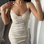 She's So Irresistible NEW Sexy Satin Cream Intimate Wear See Through Lingerie Dress Sz L Tan Size L Photo 0