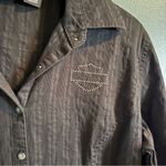 Harley Davidson Women’s Long Sleeve Button Down Riding Shirt Black Size L Photo 3