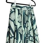 Anthropologie  Troubadour Waterlily Floral Striped Circle Skirt 4P Green Workwear Photo 5