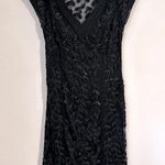 Sue Wong  Nocturne beaded sequin little black dress cocktail mesh NO TAGS vintage Photo 0