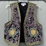 Vintage Carol Anderson Embroidered Vest – Boho Festival Western Style Multiple Size L Photo 0