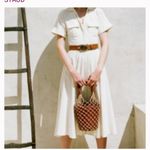 STAUD Nwot  Moreau Leather Bucket Bag designer spring coastal crochet boho $400 Photo 3