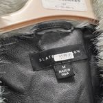 Slate + Willow Black Fur Trim Leather Trucker Jacket Size Medium $695 Photo 6