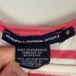 Ralph Lauren  Sport Y2K pink White V-Neck Striped T-Shirt Size Medium Preppy Cute Photo 1