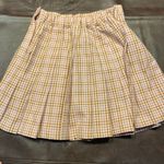 Aerie New Pleated Mini Skirt Pink Brown Gingham Plaid Size XS $49.95 Preppy Photo 8
