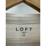 Loft  Top Women XS Cream Yellow Striped Boat Neck Long Sleeve 100% Cotton Tee Photo 4