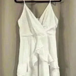 Trixxi Women’s White V-Neck  Dress Photo 0