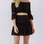 Endless Rose Women's Yoke Flared Mini Skirt Black Lace Size XS Photo 4