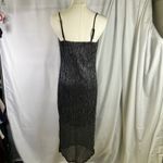 Bar III  Women's Metallic Midi Dress Sleeveless Evening Cocktail Party Black‎ M Photo 4