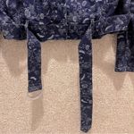 EXPRESS XL floral denim jacket cotton blend belted button down pockets Photo 7