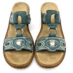 Rieker Bohemian Beaded Anti Stress Sandal Womens 37 Embellished Teal Green Beach Size 6 Photo 2
