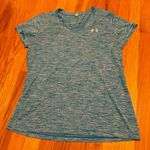Under Armour V Neck Athletic Hear Gear Short Sleeve Shirt Blue Large Photo 1