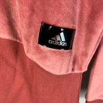 Adidas Women's Size S Sweatshirt Wonder Red Velour Mock Neck Cropped Top New Photo 1