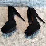 Celia Black Suede Platform Heels Size 6 EUC #3111 Photo 5