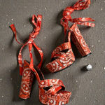 MATA Orange Bandana Lace Up Platform Heels Sandals Size 6 NEW NWOB Photo 0