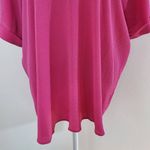 Sami & Jo  Hot Pink Short Sleeve Blouse Size 1X Pink Blouse with Strappy Front Photo 2