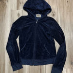 Juicy Couture  Vintage Velour Y2K Navy Blue Zip Up Jacket Women’s Medium Photo 0
