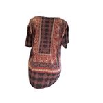 Lucky Brand Navy, Pink & Tan Aztec Print Short Sleeve T-Shirt Size Large Photo 1