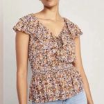 Old Navy Sz XL Ditsy Floral Smocked Waist Defined Ruffle Tank Top Pullover Photo 0