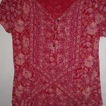 Lucky Brand  S Red White Tattoo Design Top Photo 0
