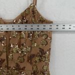 Dress the Population Marie Gold Nude Sequin Embellished Formal Maxi Dress Small Photo 1