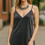 Aritzia Wilfred Free Viviene Slip Spaghetti Strap Gray Microfiber Dress Medium Photo 1