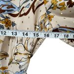 Espresso Midi Dress XS Tan Floral Paisley Square Neck Belted Tiered Euro Summer Brown Size 0 Photo 5