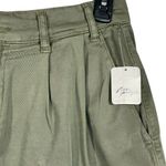 Free People  SZ 0 Billie Chino Shorts Hi-Rise Pleated Pockets Zip-Fly Army Green Photo 1