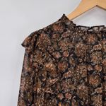 Moon River Tiered Ruffle Maxi Dress Womens Medium Fall Brown Black Metallic Gold Photo 13